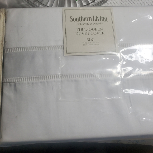 NWT Southern Living Full Queen Sateen Duvet Set Bundle 2 Comforter W/ Bundle Lot - Picture 1 of 9